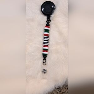 Pan-African Power Beaded Badge Reel – Black, Red, Green & White